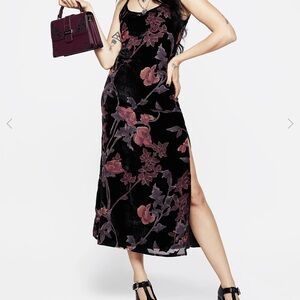 Waterlily Devoré Velour Midaxi Slip Dress